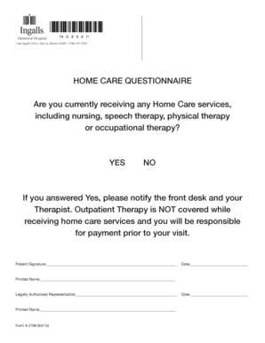 Memorial Hospital Home Care Questionnaire