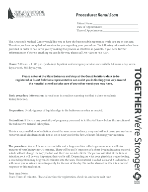 Renal Scan Procedure Information