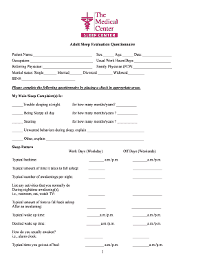 Adult Sleep Evaluation Questionnaire