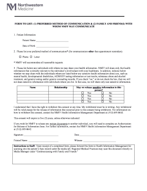 NMFF Patient Communication Consent Form