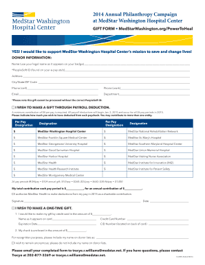 2014 Annual Philanthropy Campaign Form