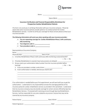 Insurance Verification for Cardiac Rehabilitation
