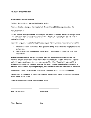 Mercy Heart Center Billing Notice