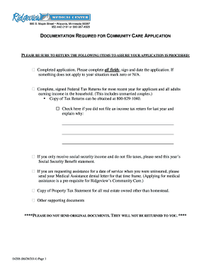 Application for Community Care