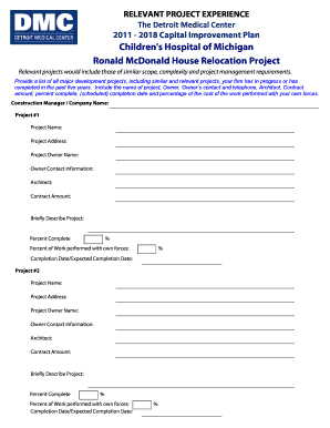 Construction Project Proposal Form