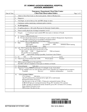 Chest Pain Observation Orders