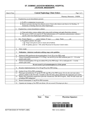 Nephrology Clinic Orders