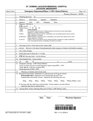 Emergency Department CHF Clinical Pathway