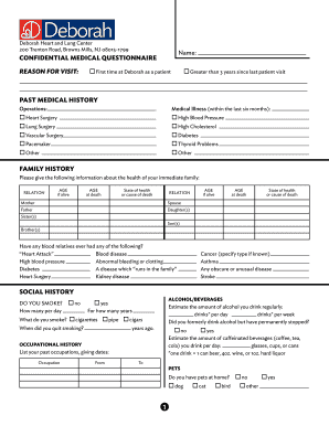 Confidential Medical Questionnaire