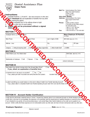 Dental Assistance Plan Claim Form