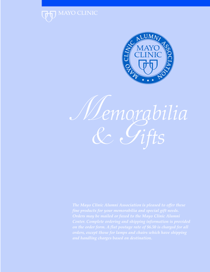 Mayo Clinic Alumni Memorabilia Order Form