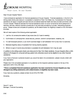 Crouse Hospital Financial Assistance Application