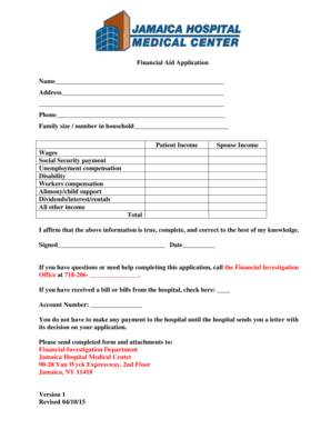 Financial Aid Application