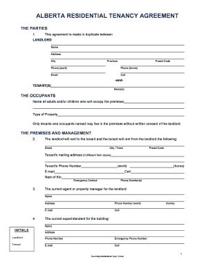 Alberta Residential Tenancy Agreement