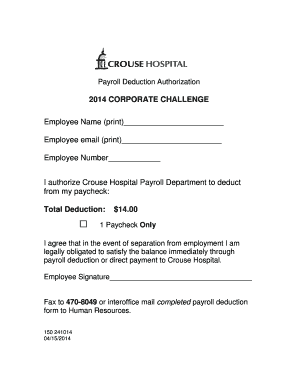 Payroll Deduction Authorization Form