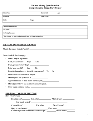 Patient History Questionnaire