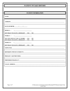 GYN Patient Intake Form