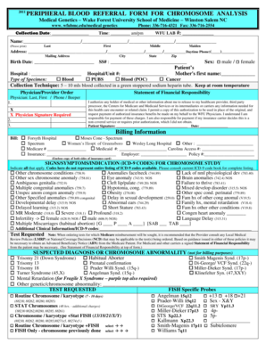 2011 Peripheral Blood Referral Form for Chromosome Analysis