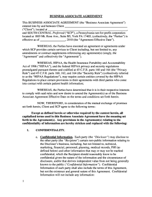 HIPAA Business Associate Agreement
