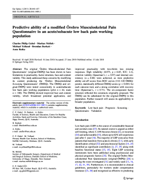 Örebro Musculoskeletal Screening Questionnaire