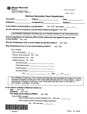 Medicare Secondary Payor Questionnaire
