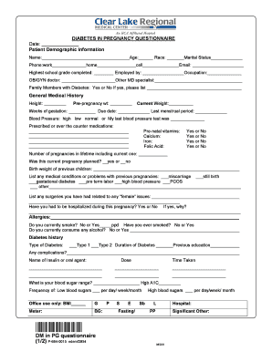Diabetes in Pregnancy Questionnaire