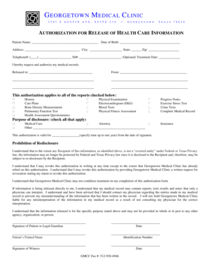 Authorization for Release of Health Care Information