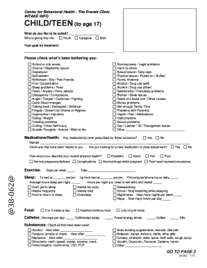 Child Teen Intake Form