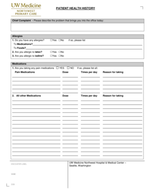 Patient Health History Form