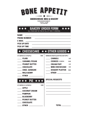 Bakery Order Form
