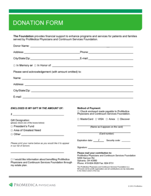 ProMedica Donation Form