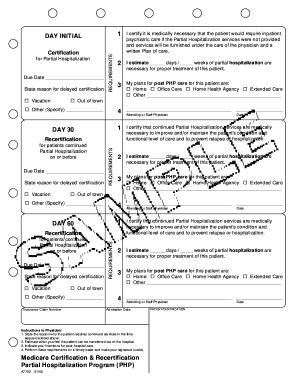 Medicare Partial Hospitalization Certification Form