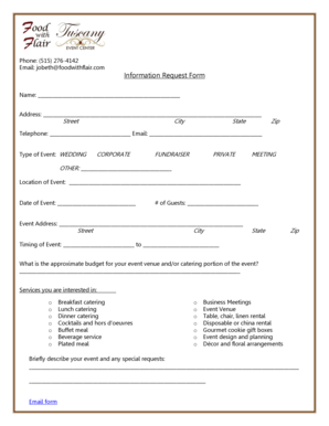 Event Information Request Form