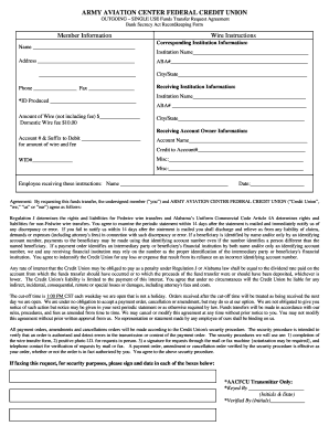 Army Aviation Center Funds Transfer Request