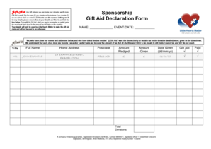 Gift Aid Declaration Form