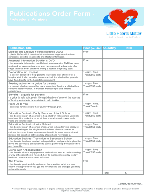 Publications Order Form