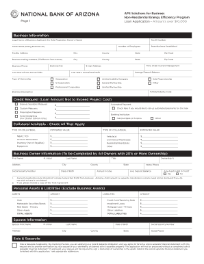 APS Non-Residential Energy Efficiency Loan Application