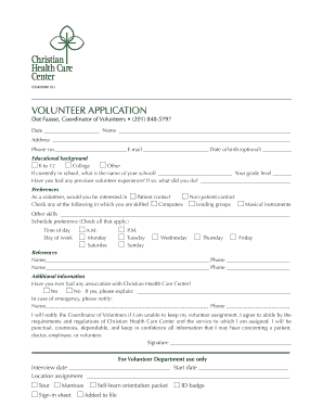 Volunteer Application Form