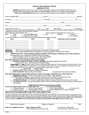 Delaware State Housing Authority Application Form