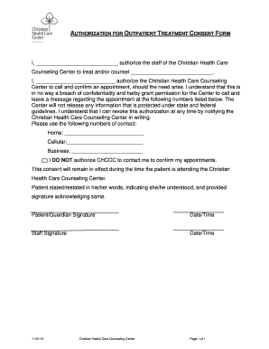 Authorization for Outpatient Treatment Consent Form