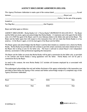 Agency Disclosure Addendum for Seller