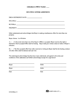 Multiple Offers Addendum