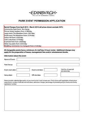 Park Event Permission Application