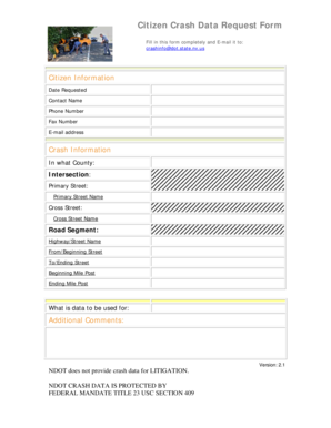Citizen Crash Data Request Form