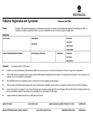 Volunteer Registration and Agreement