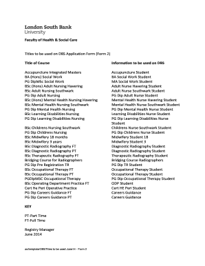 DBS Application Form 2