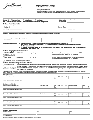 Employee Data Change Form