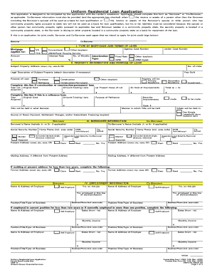 Uniform Residential Loan Application
