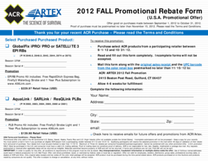 2012 Fall Promotional Rebate Form