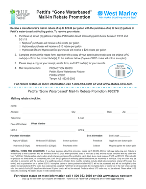 Pettit's Gone Waterbased Mail-In Rebate Form